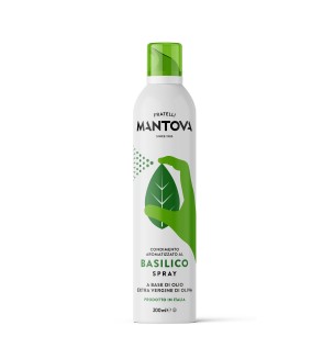 Olio al basilico spray in olio extravergine di oliva 200 ml - fronte