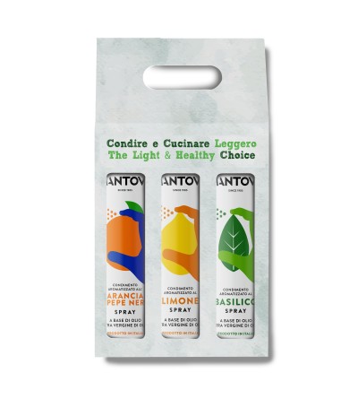 Gift package 3X250 ml spray: lemon, chilli pepper and garlic condiment