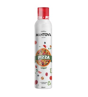 Pizza Spray: Olio extravergine di oliva aromatizzato al gusto pizza. Fronte. 200 ml