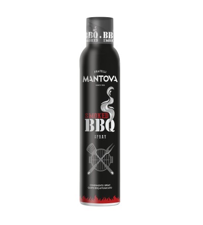 Smoked BBQ Spray: olio di girasole alto oleico al gusto BBQ affumicato 200 ml fronte