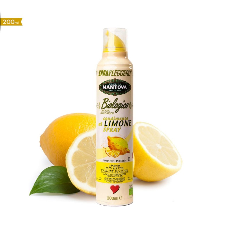 200 ml Limone Spray a base di Olio Biologico Extra Vergine di Oliva - fronte