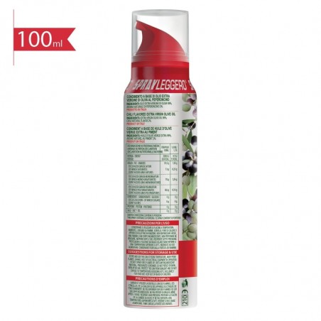 Olio al peperoncino spray in olio extravergine di oliva -100 ml - retro lato destro