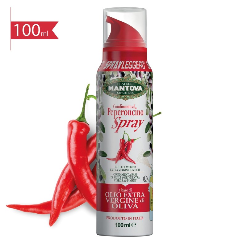 Olio al peperoncino spray a base di olio extravergine di oliva-100 ml -fronte