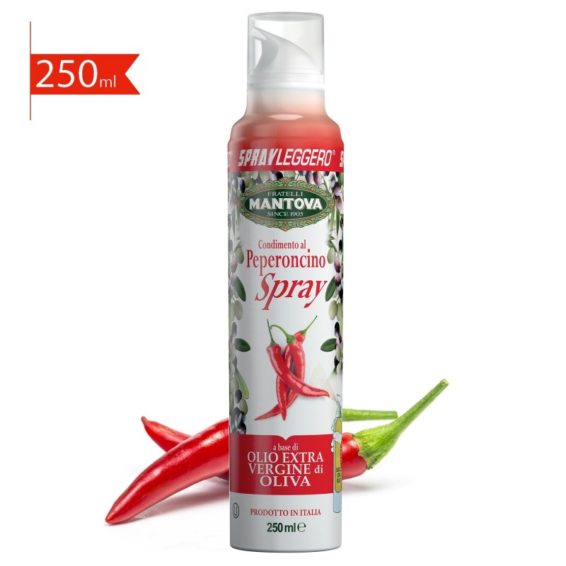Confezione 3X250 ml spray: olio extravergine d'oliva, condimento al limone e  al peperoncino