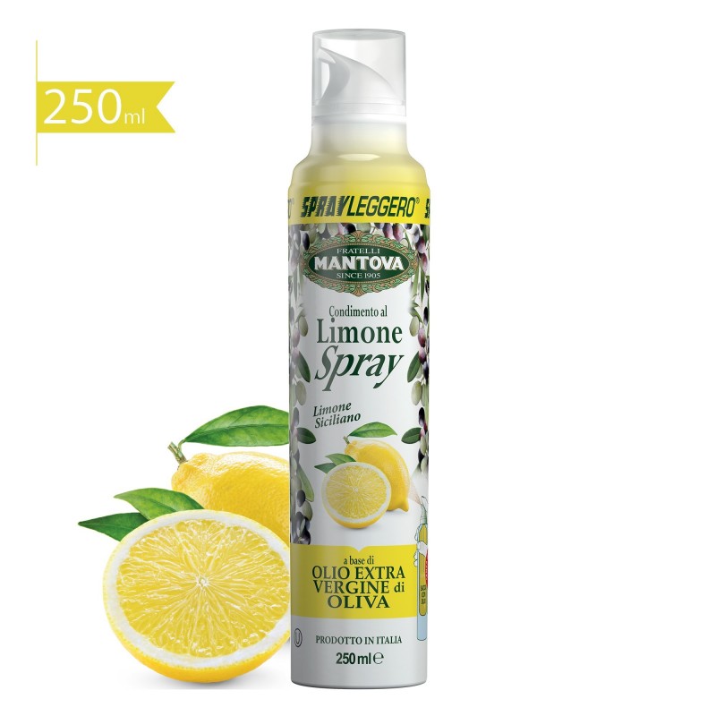 Confezione 5X250 ml spray: olio extravergine d'oliva, condimento al limone,  al peperoncino, all'aglio e al tartufo